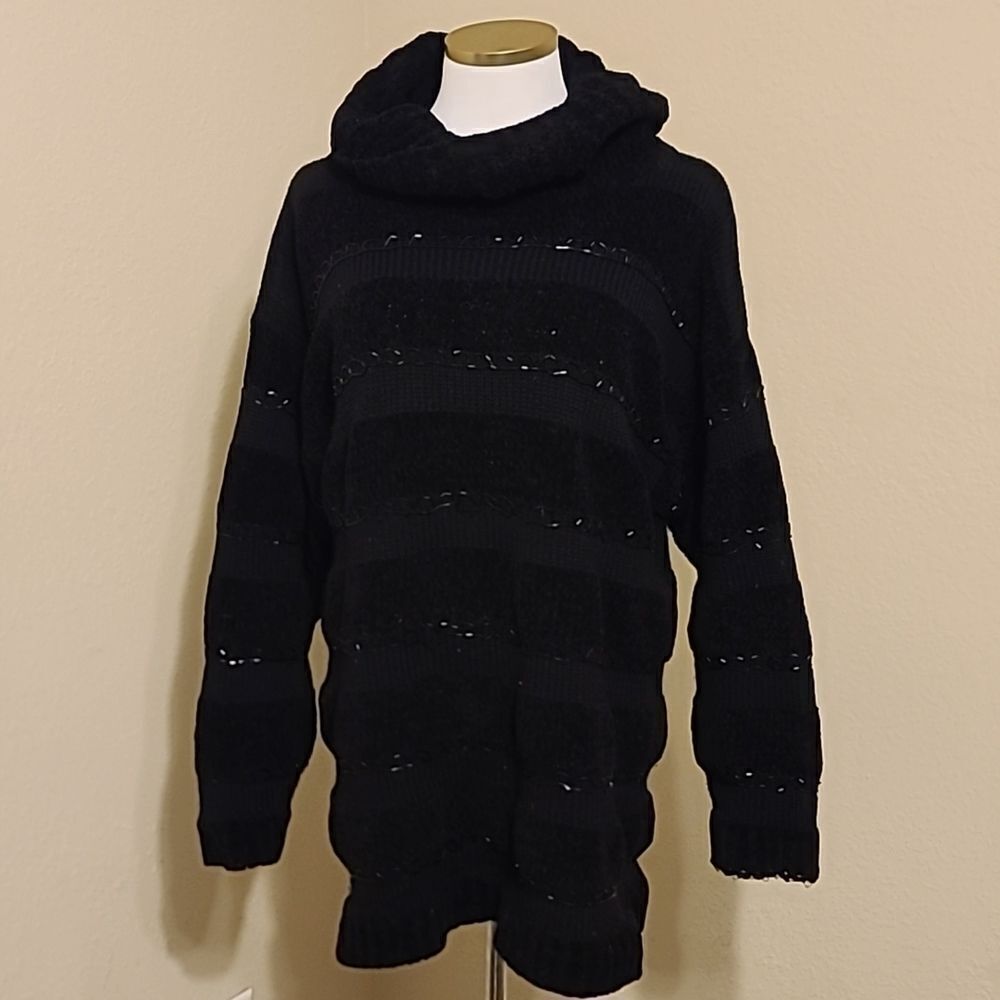 Vintage Beaded Turtleneck Sweater